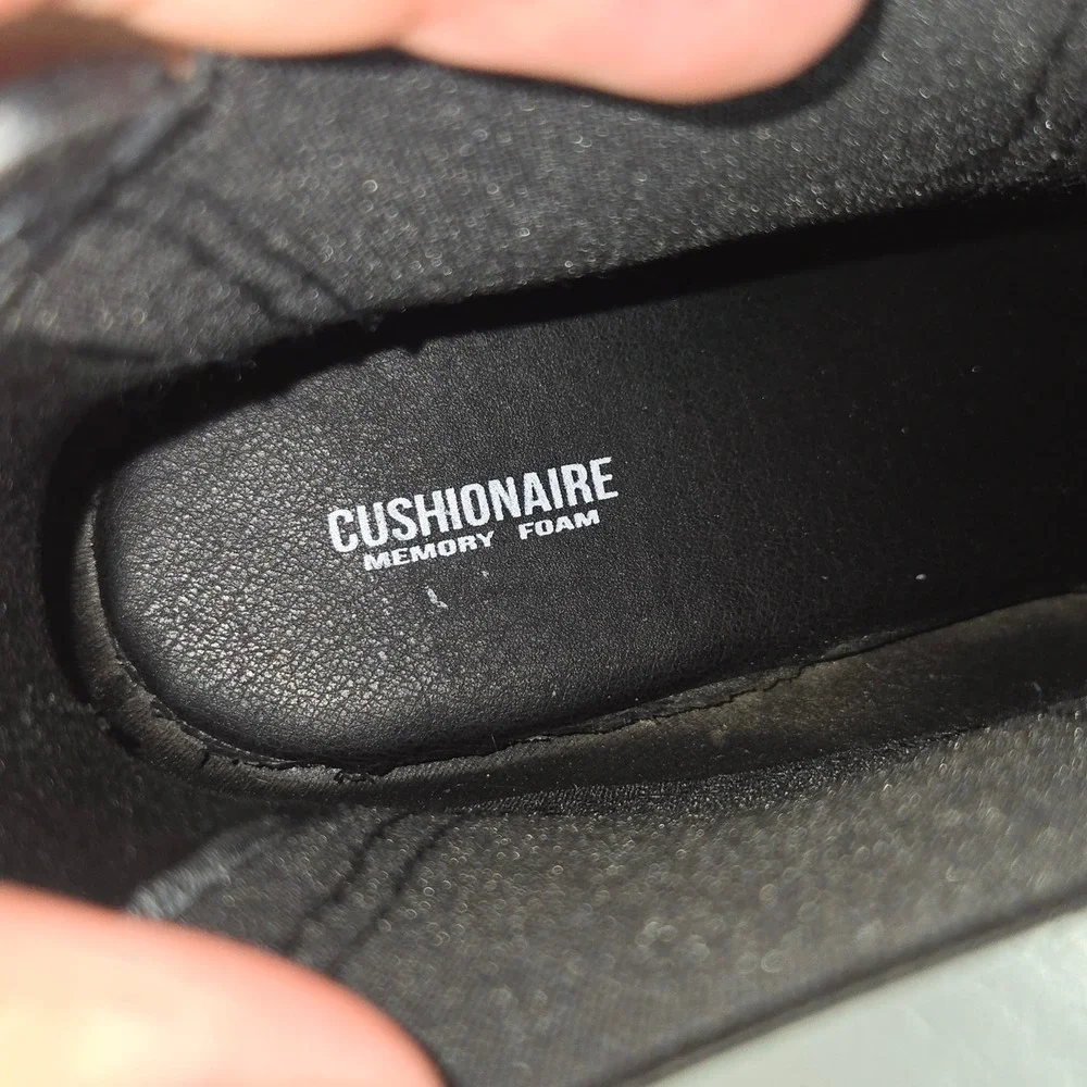 Cushionaire Womens Memory Foam Chelsea Rain Boots Black Block Heel‎ Size 10